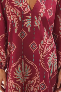 TRENDYOLMİLLA Ethnic Patterned Weaving 100% Cotton Maxi Beach Dress - Image 4