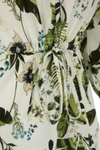 TRENDYOLMİLLA flower patterned Weaving Shirred 100% Cotton Beach Mini Dress - Image 7