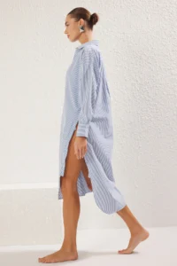 TRENDYOLMİLLA Striped Weaving Beach Midi Dress - Image 2