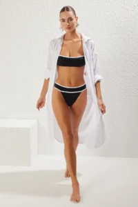 TRENDYOLMİLLA White Weaving Beach Midi Dress - Image 2