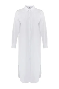 TRENDYOLMİLLA White Weaving Beach Midi Dress - Image 7