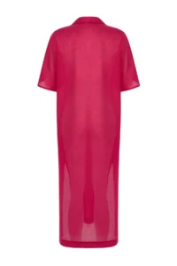 TRENDYOLMİLLA Fuchsia Weaving Embroidered 100% Cotton Beach Midi Dress - Image 10