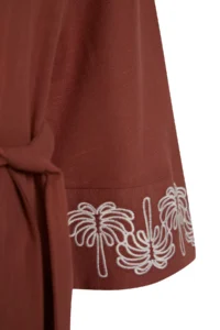 TRENDYOLMİLLA Brick Rejection Weaving Embroidered Beach Midi Dress - Image 8