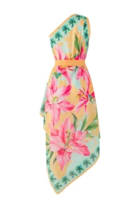 TRENDYOLMİLLA beachwear flower patterned Weaving One Shoulder Belted Midi Dress - Image 6