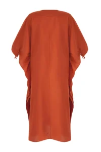 TRENDYOLMİLLA Brick Rejection Weaving 100% Cotton Maxi Beach Dress - Image 7