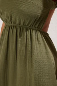 TRENDYOLMİLLA beachwear Green Weaving Low-cut back Maxi Dress - Image 4