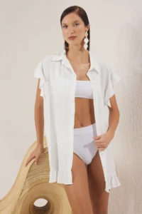 TRENDYOLMİLLA Ecru Weaving Maxi Beach Dress - Image 2