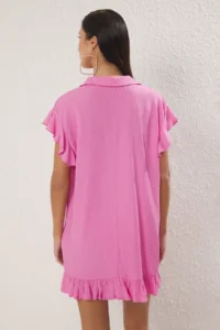 TRENDYOLMİLLA Pink Weaving Maxi Beach Dress - Image 5