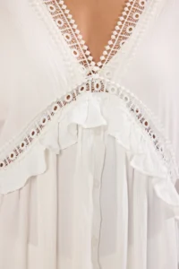TRENDYOLMİLLA Ecru Weaving with flywheel Beach Midi Dress - Image 4