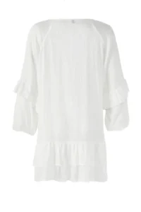 TRENDYOLMİLLA White Weaving with flywheel Beach Mini Dress - Image 7