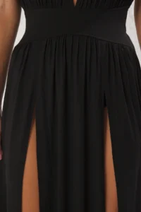 TRENDYOLMİLLA Black Weaving slit Maxi Beach Dress - Image 3