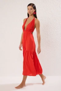 TRENDYOLMİLLA Rejection Weaving Accessory Detailed Maxi Beach Dress - Image 2
