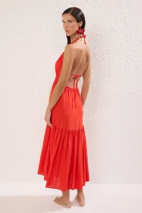 TRENDYOLMİLLA Rejection Weaving Accessory Detailed Maxi Beach Dress - Image 4