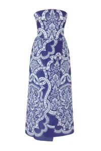 TRENDYOLMİLLA Tile Patterned Weaving slit 100% Cotton Maxi Beach Dress - Image 5