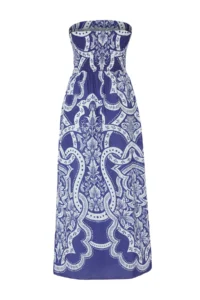 TRENDYOLMİLLA Tile Patterned Weaving slit 100% Cotton Maxi Beach Dress - Image 6