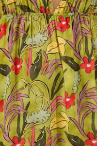 TRENDYOLMİLLA flower patterned Weaving Low-cut back 100% Cotton Maxi Beach Dress - Image 3