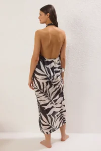 TRENDYOLMİLLA Tropical Patterned Weaving slit Maxi Beach Dress - Image 5