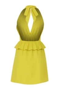 TRENDYOLMİLLA Oil Green Weaving Rose Appliqued 100% Cotton Beach Mini Dress - Image 6