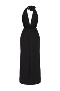 TRENDYOLMİLLA Black Weaving Low-cut back Maxi Beach Dress - Image 6