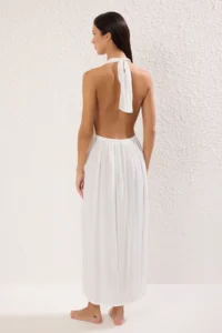 TRENDYOLMİLLA Ecru Weaving Low-cut back Maxi Beach Dress - Image 4