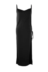 TRENDYOLMİLLA Black Knitting slit Maxi Beach Dress - Image 5