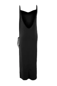 TRENDYOLMİLLA Black Knitting slit Maxi Beach Dress - Image 7