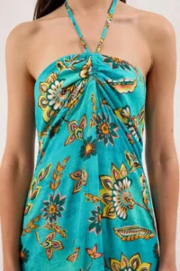 TRENDYOLMİLLA flower patterned Weaving Frilly Maxi Beach Dress - Image 3