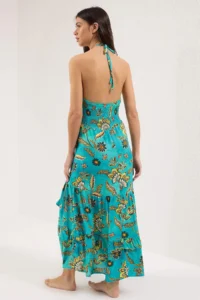 TRENDYOLMİLLA flower patterned Weaving Frilly Maxi Beach Dress - Image 4
