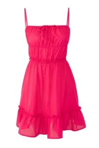 TRENDYOLMİLLA Pink Weaving with flywheel 100% Cotton Beach Mini Dress - Image 5