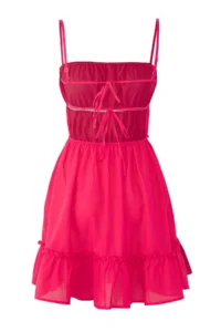 TRENDYOLMİLLA Pink Weaving with flywheel 100% Cotton Beach Mini Dress - Image 6