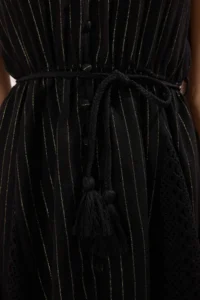 TRENDYOLMİLLA Black Weaving with flywheel Beach Mini Dress - Image 4