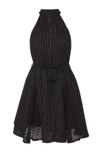 TRENDYOLMİLLA Black Weaving with flywheel Beach Mini Dress - Image 6