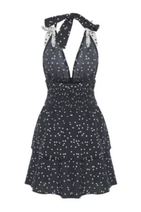 TRENDYOLMİLLA Polka Dot Weaving Gipelli 100% Cotton Beach Mini Dress - Image 6