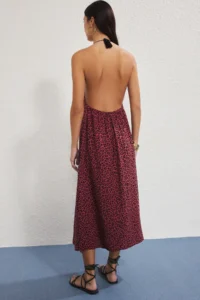 TRENDYOLMİLLA Leopard Patterned Weaving Maxi Beach Dress - Image 4