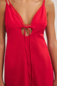 TRENDYOLMİLLA Rejection Weaving Cut Out 100% Cotton Beach Mini Dress - Image 2