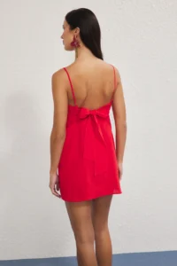 TRENDYOLMİLLA Rejection Weaving Cut Out 100% Cotton Beach Mini Dress - Image 4