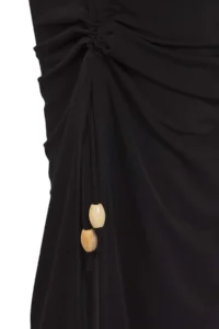 TRENDYOLMİLLA Black Knitting Shirred Maxi Beach Dress - Image 6