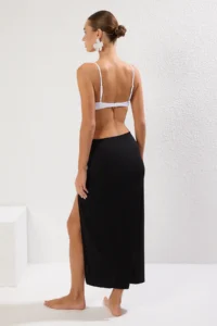 TRENDYOLMiLLA Black Knitting Binding Detailed Maxi Beach Skirt - Image 5