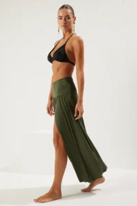 TRENDYOLMiLLA Khaki Knitting Binding Detailed Maxi Beach Skirt - Image 2