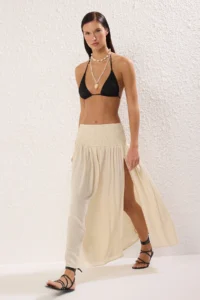 TRENDYOLMiLLA Ecru Weaving Gipelli Maxi Beach Skirt - Image 2