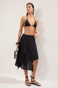 TRENDYOLMiLLA Black Weaving Beach Midi Skirt - Image 2