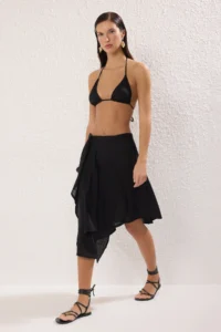 TRENDYOLMiLLA Black Weaving Beach Midi Skirt - Image 3