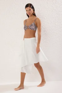 TRENDYOLMiLLA Ecru Weaving Beach Midi Skirt