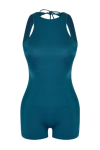 TRENDYOLMİLLA Petrol Blue Blue Blue Surfer Covered Back Detailed Regular Shorts Swimsuit - Image 5