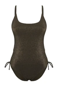 TRENDYOLMİLLA Khaki tunnelled U-Neck Covered Regular Swimsuit - Image 5