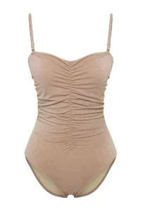 TRENDYOLMİLLA Mink Drapeli Strapless Covered Regular Swimsuit - Image 5