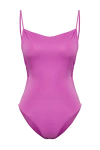 TRENDYOLMİLLA Purple tunnelled Square Neck Covered Regular Swimsuit - Image 5