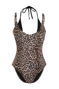 TRENDYOLMİLLA Leopard Patterned Color Bloklu U-Neck Covered brazilian Swimsuit - Image 6