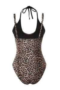 TRENDYOLMİLLA Leopard Patterned Color Bloklu U-Neck Covered brazilian Swimsuit - Image 8