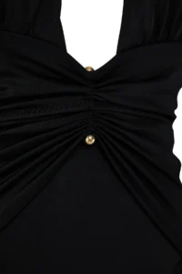TRENDYOLMİLLA Black with accessories Deep V-neck Covered brazilian Swimsuit - Image 7